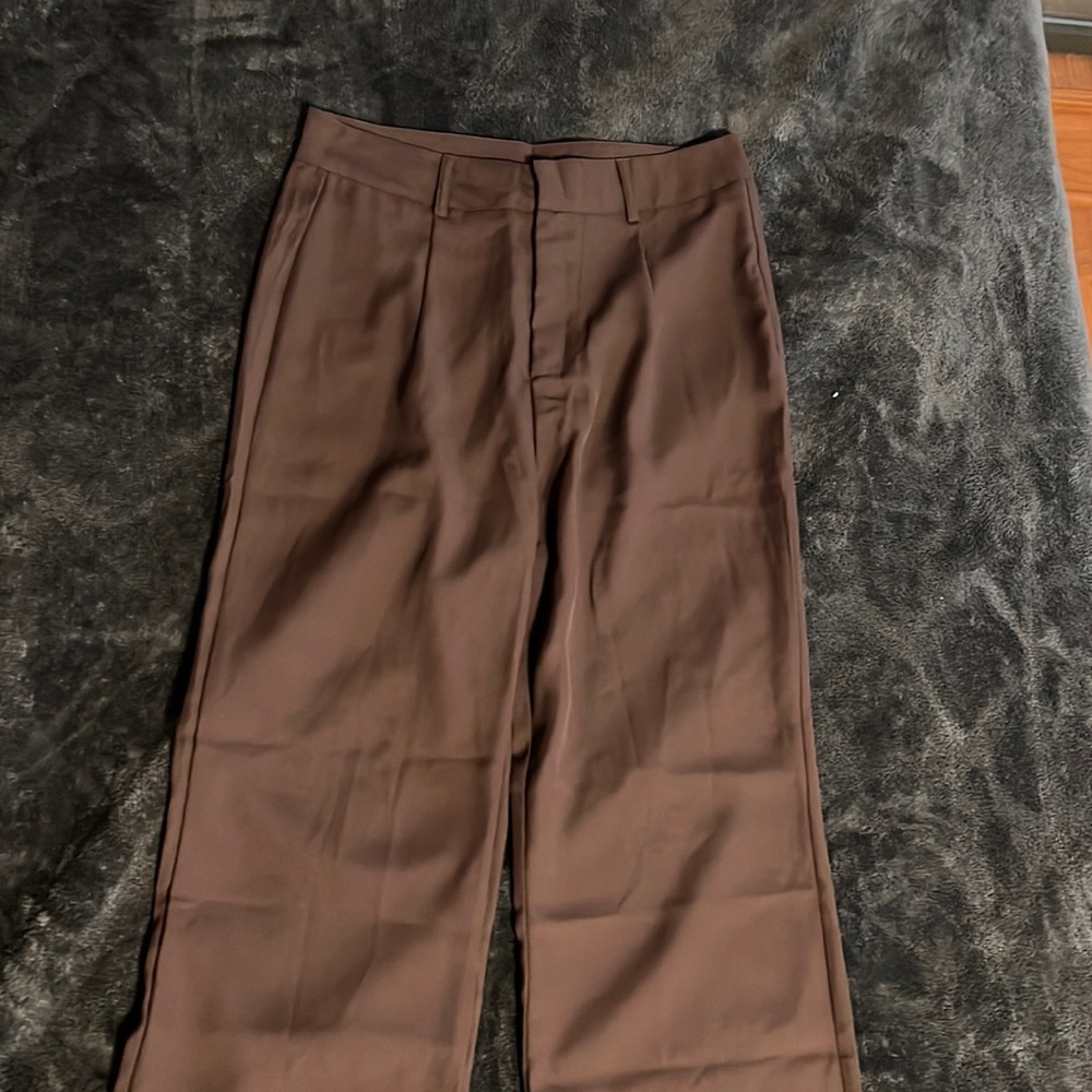 Shein High Rise Tailored Pants - Brown